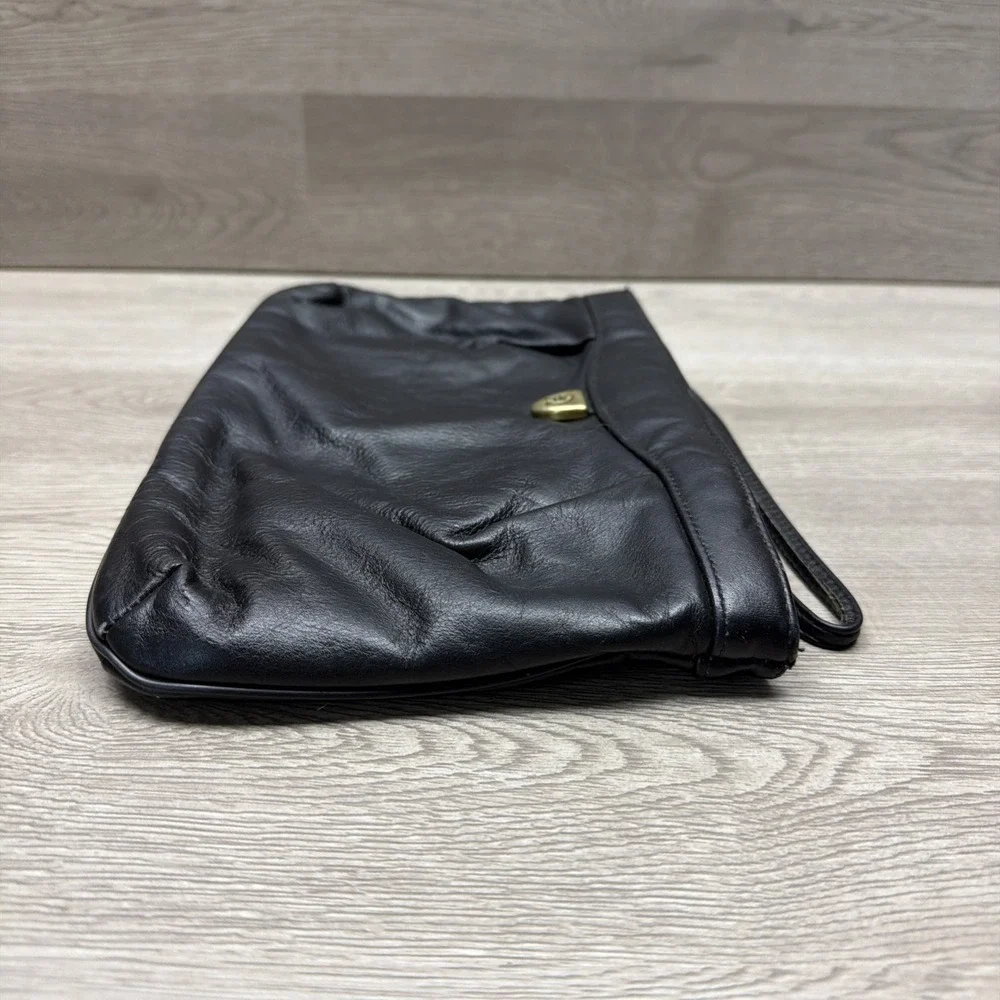 Vintage Etienne Aigner Black Leather Purse Handbag Bag Woman's Clutch Very Nice